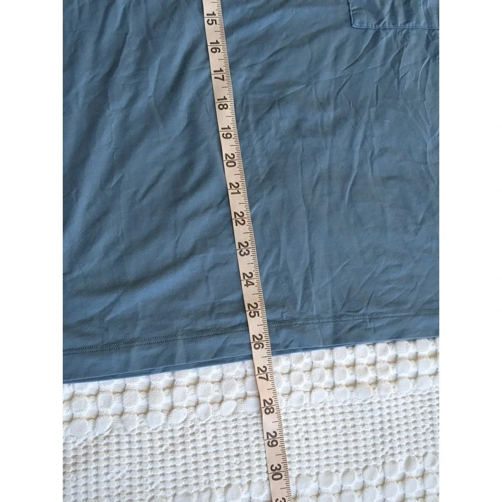 Lululemon Fundamental Short Sleeve T Shirt Blue Sz Medium Pocket - Picture 3 of 5